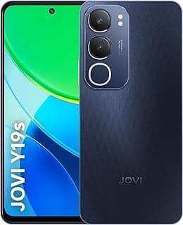 Smartphone Celular JOVI Y19s 256GB, 8GB RAM (4GB + 4GB Expansiva), Câmera Dupla 50MP, Tela 90Hz, Bateria 5500mAh, Carregamento Rápido 15W, Unisoc T612 Octa-Core 1.8GHz, IP64, Android 15, Preto Safira