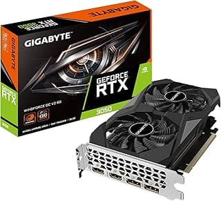GIGABYTE Placa gráfica GeForce RTX 3050 WINDFORCE OC V2 6G, 2 ventoinhas WINDFORCE, 6GB GDDR6 96-bit GDDR6, GV-N3050WF2OCV2-6GD placa gráfica