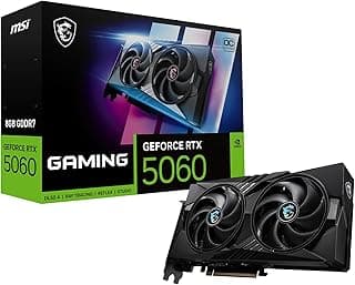 MSI Placa gráfica Gaming RTX 5060 8G Gaming OC (8GB GDDR7, TBA-bit, desempenho extremo: TBA MHz, DisplayPort x3 2.1a, HDMI 2.1b, NVIDIA Blackwell Architecture)
