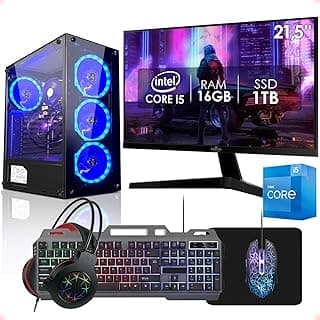 PC Gamer Completo Intel Core i5 16GB SSD 1TB Monitor 21,5" Kit Gamer Fonte 400W Strong Tech