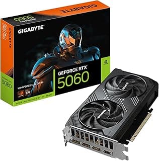 GIGABYTE Placa gráfica GeForce RTX 5060 WINDFORCE MAX OC 8G, GDDR7 de 8 GB 128 bits, PCIe 5.0, sistema de resfriamento WINDFORCE, placa de vídeo GV-N5060WF2MAX OC-8GD