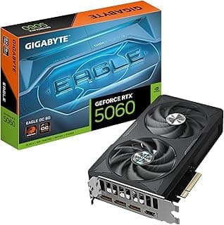 Gigabyte Placa gráfica GeForce RTX 5060 Eagle OC 8G - 8 GB GDDR7, 128 bits, PCI-E 5.0, 2550 MHz Core Clock, 3 x DisplayPort, 1 x HDMI, GV-N5060EAGLE OC-8GD