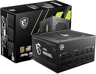 Fonte MSI MAG A650GL, 650W, 80 Plus Gold, Modular, PFC Ativo, Com Cabo, Preto