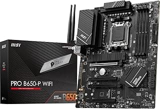 MSI Placa-mãe PRO B650-P WiFi ProSeries (AMD AM5, ATX, DDR5, PCIe 4.0, M.2, SATA 6Gb/s, USB 3.2 Gen 2, HDMI/DP, Wi-Fi 6E, processadores de desktop AMD Ryzen série 7000)