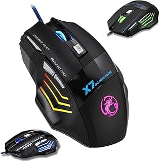 Mouse Gamer 6000 DPI Ajustável • 7 botões LED RGB • MTS • Alta Precisão e Velocidade • Clique Duplo • Cabo Reforçado Super Rápido Ergonômico Premium Jogos Trabalho Estudos