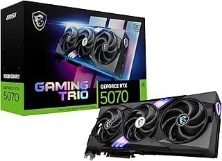 MSI Placa gráfica RTX 5070 12G Gaming Trio OC (12 GB GDDR7, 192 bits, desempenho extremo: 2625 MHz, DisplayPort x3 2.1a, HDMI 2.1b, NVIDIA Blackwell Architecture)