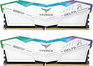 TEAMGROUP T-Force Delta RGB DDR5 Ram 32 GB (2 x 16 GB) 6000 MHz PC5-48000 CL30 Intel XMP 3.0 e AMD Expo Módulo de Memória de Desktop Compatível Ram Branco - FF4D532G6000HC30DC01