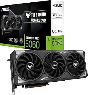 ASUS Placa gráfica para jogos TUF Gaming GeForce RTX ™ 5060 8GB GDDR7 OC Edition (PCIe® 5.0, HDMI®/DP 2.1, slot 3.1, componentes de nível militar, revestimento protetor PCB, ventiladores axial-tech)