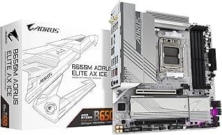 GIGABYTE Placa-mãe B650M AORUS Elite AX ICE AM5 LGA 1718 AMD B650 M-ATX com garantia de 5 anos, DDR5, 2* M.2, PCIe 5.0, USB 3.2 Gen2X2 Type-C, LAN 2.5GbE, Q-Flash Plus, EZ-Latch