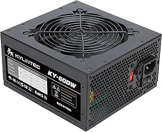 Fonte de alimentação 600w ATX PSU não modular com conectores de 6 + 2 pinos proteção PFC e ventilador silencioso de 120 mm PSU KY-600 preto