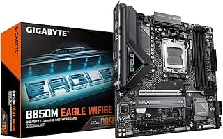 GIGABYTE Placa-mãe B850M Eagle WIFI6E AMD AM5, M-ATX, DDR5, 2X M.2, PCIe 5.0, USB-C, USB 3.2 Gen 2, WIFI6E, LAN 2.5GbE, EZ-Latch, Wi-Fi EZ-Plug